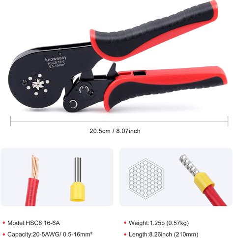 Buy Hexagonal Ferrule Crimping Tool Knoweasy 16 6 Ferrules Crimping