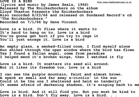 Love Is A Bird By The Byrds Lyrics With Pdf