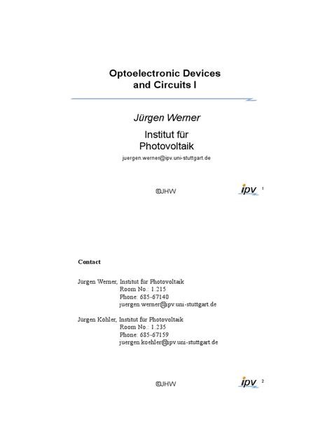 Optoelectronic Devices And Circuits 1 2013 Pdf Coherence Physics