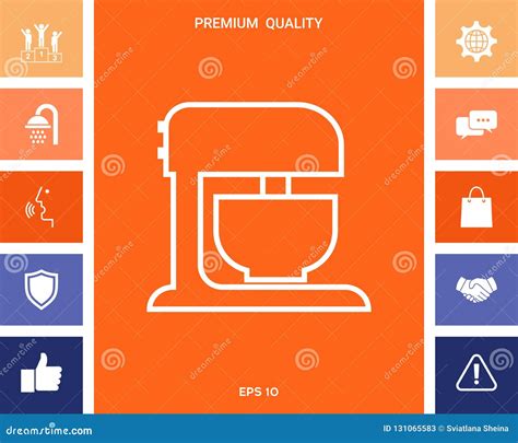 Kitchen Mixer Linear Icon Stock Vector Illustration Of Mixer 131065583