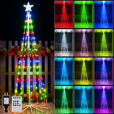 Ollny Christmas Tree Lights 6FT 170 LED, RGB 34 Modes Color Changing ...