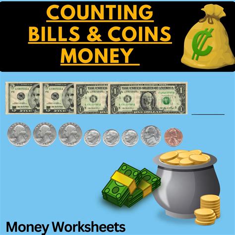 Money Worksheets Counting United States Bills And Coins Made By