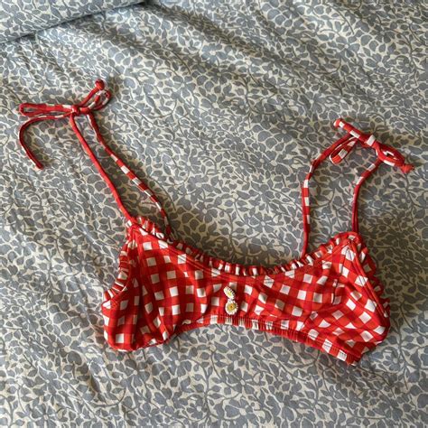 Vintage Bikini Lab Red Checkered Bikini Top Would Depop