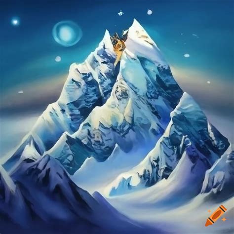 Painting Of Everest And Mickey Mouse On Craiyon