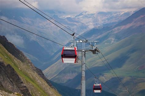 Premium Photo | Cableway in the mountains the landscape of the cable ...