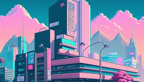 Artstation Vaporwave City Artworks