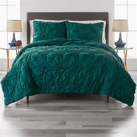 Better Homes And Gardens Elastic Pintuck Piece Dark Green Comforter