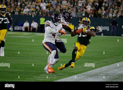 Green Bay Packers Running Back Aaron Jones During An Nfl Football