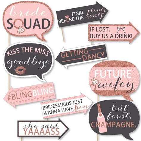 Big Dot Of Happiness Funny Bride Squad Rose Gold Bridal Shower Or Bachelorette Party Photo