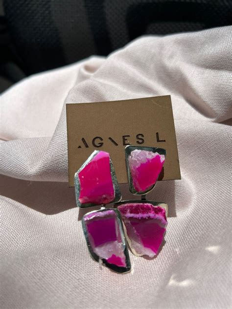 Cracked Earrings Fucsia Agnes Lenoble