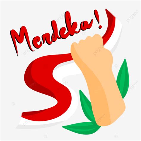 merdeka flag png image hand holding  indonesian flag