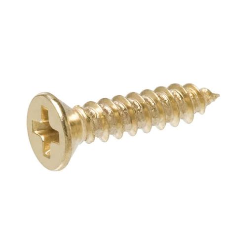 Everbilt 4 X 1 2 In Brass Plated Flat Head Phillips Drive Decor Screw