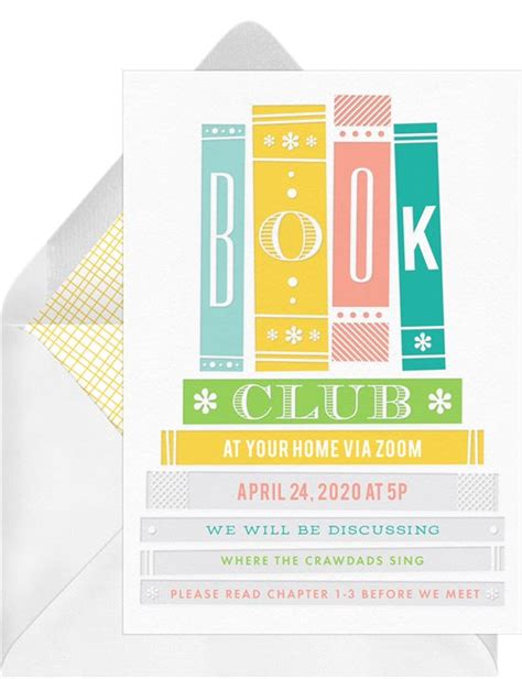 Book Club Invitations | Greenvelope.com | Kids book club, Book club books, Book club