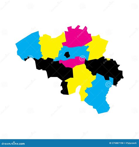 Belgium Political Map Of Administrative Divisions Stock Illustration