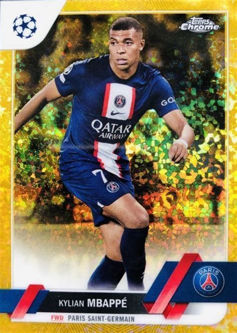 Kylian Mbappe 2022 Topps Chrome UEFA Club Competitions 100 Gold Mini