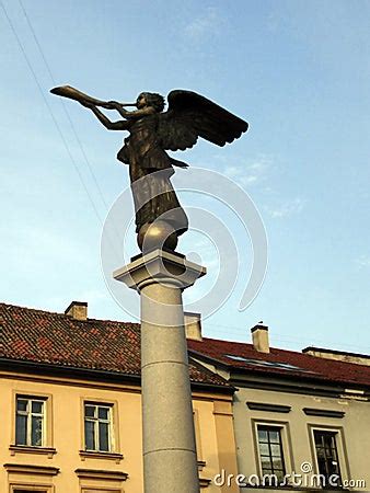 Angel Of Uzupis, Statue Of An Angel Blowing A Trumpet. Uzupis ...
