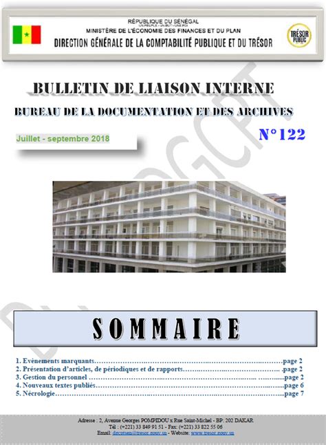 Bulletin de Liaison Interne 122 Juillet Septembre 2018 Ministère