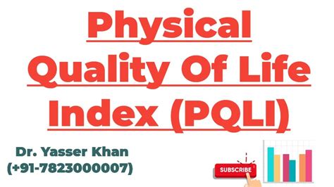 Physical Quality Of Life Index Pqli Youtube