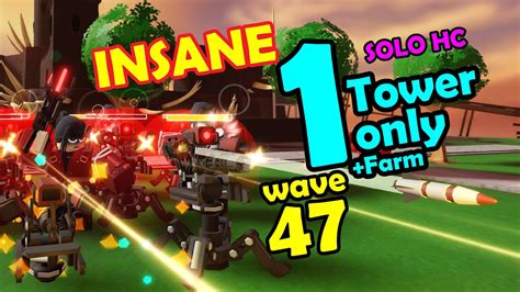 TDS SOLO HC Hardcore Tower Only Wave Tower Defense Simulator Roblox YouTube
