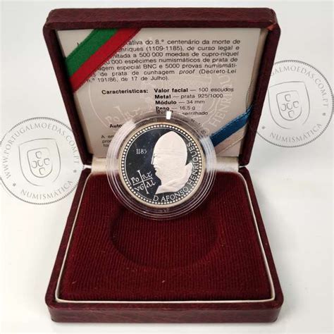 PROOF CM AG R 071 03 A2 Proof 100 Escudos D Afonso Henriques 1985