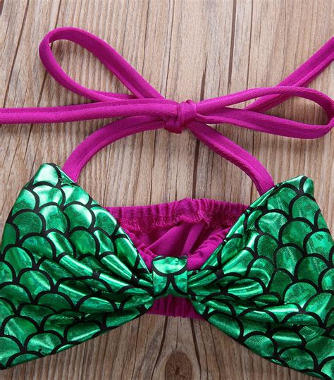 Newborn Baby Girls Mermaid Bowknot Bikini Set Swim Grandado