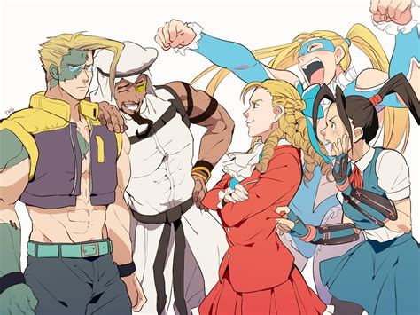 Rainbow Mika Ibuki Kanzuki Karin Charlie Nash And Rashid Street Fighter And 1 More Drawn