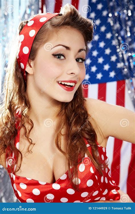 Patriotic American Girl Stock Image Image Of Independence 12144929