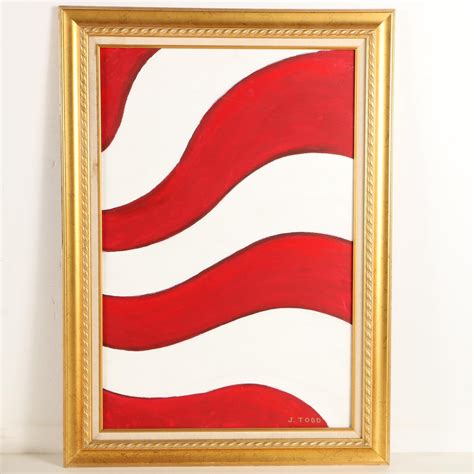 J Todd Acrylic On Canvas American Flag Diptych Ebth