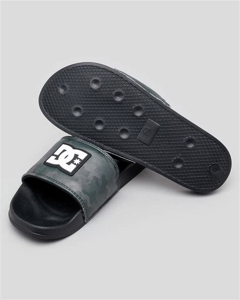 Shop Dc Shoes Boys Dc Slides In Black Camo Fast Shipping And Easy