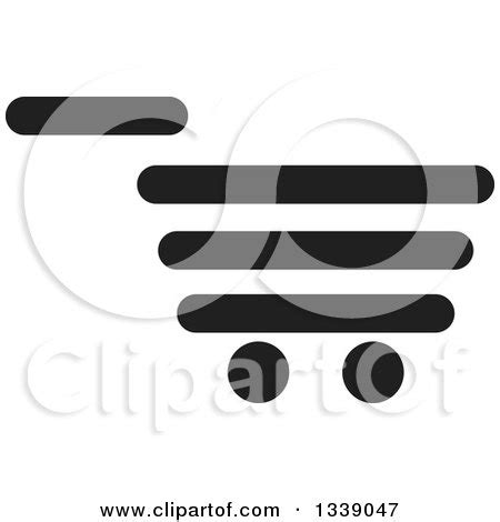 Clipart of a Black Shopping Cart Retail Icon 2 - Royalty Free Vector ...