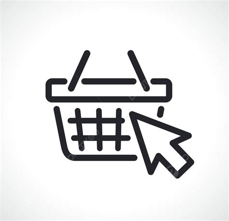 Basket And Cursor Line Icon Shopping Line Vector Vector Shopping Line