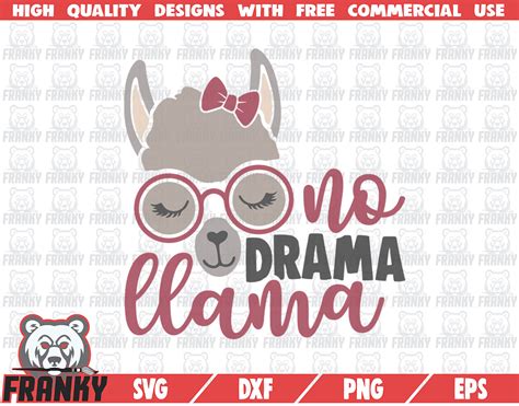 No Drama Llama Svg Cut File Dxf File Cute Llama Svg Etsy