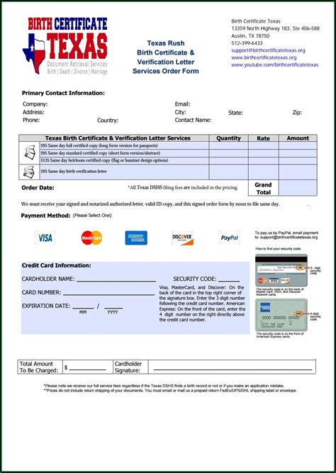 State Of Texas Birth Certificate Long Form Form Resume Examples