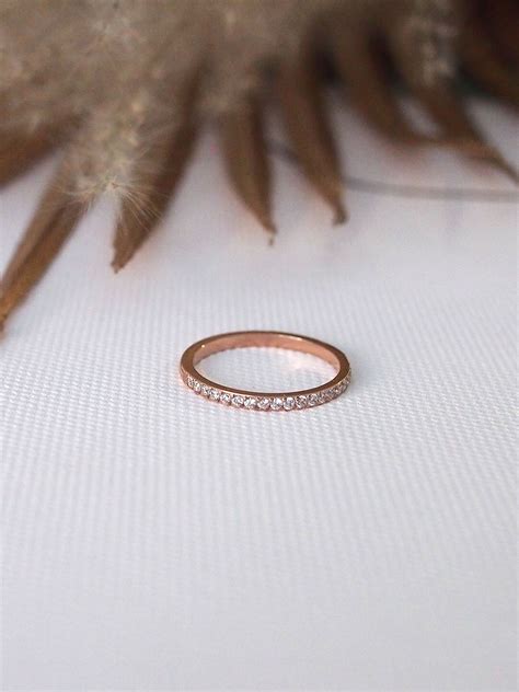 (Stainless Steel) Timeless Pave Ring in Rose Gold | Arva.co