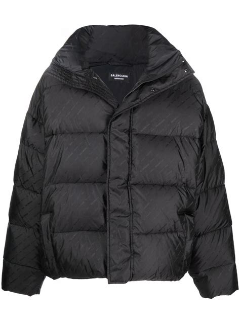 Balenciaga All Over Logo Print Puffer Jacket Farfetch