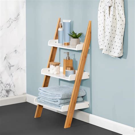 Slatted Bathroom Shelving Ladder Unit Semis Online