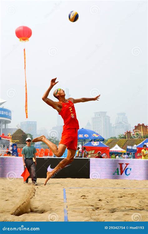 Beach Volleyball Jump Serve Editorial Stock Image Image Of Jump