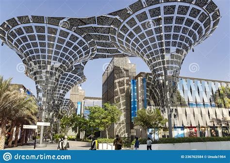 Mobility District With Artificial Modern Tree Structures At World Expo