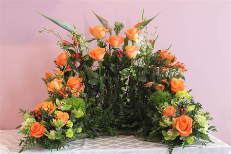 All Orange Urn Arrangement Created At Harbourview Flowers In Thunder