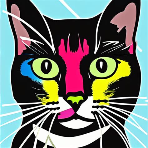 Pop Art Cat Graphic · Creative Fabrica
