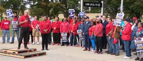 Joe Biden Joins Tens Of Auto Union Workers On Picket Line Rallying For