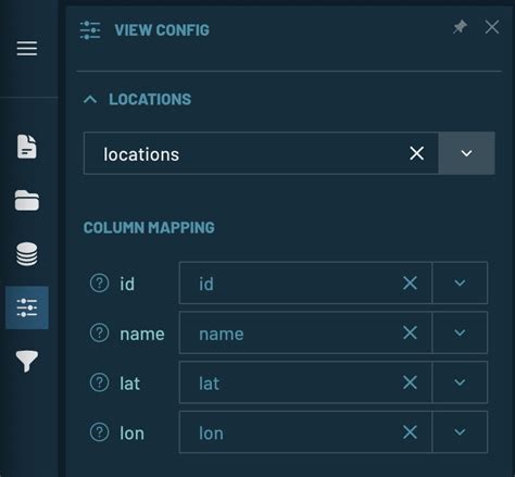 Configure Column Mapping Flowmap City