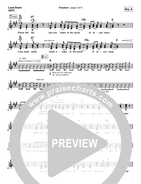 Freedom Sheet Music PDF (Jesus Culture / Kim Walker-Smith) - PraiseCharts