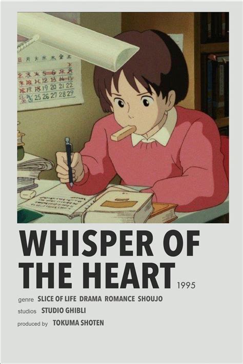 Whisper Of The Heart Minimal Anime Poster Studio Ghibli Poster Studio