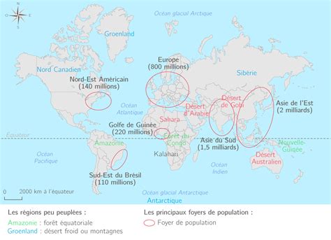 Où sont les hommes sur la Terre 6e Carte bilan Géographie Kartable