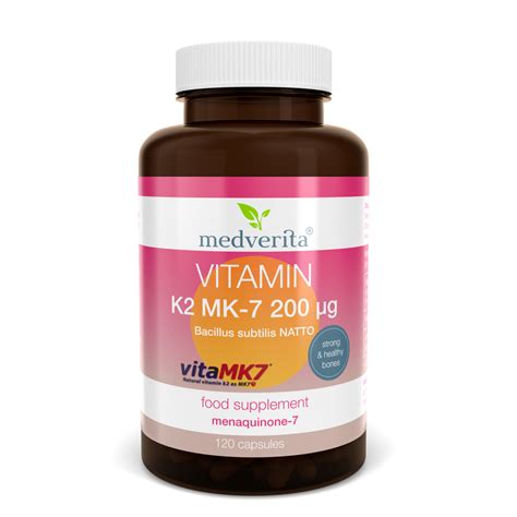 200 Mcg Natural Vitamin K2 MK 7 From NATTO Inulin 120 Capsules