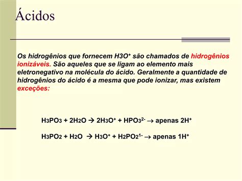 Cidos Bases Sais E Xidos Aula Ppt