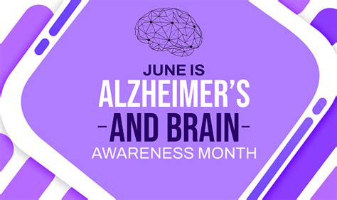 June Is Alzheimers And Brain Awareness Month Backdrop With Brain