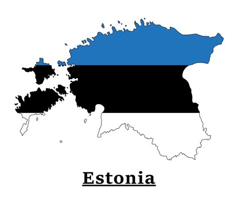 Estonia National Flag Map Design Illustration Of Estonia Country Flag