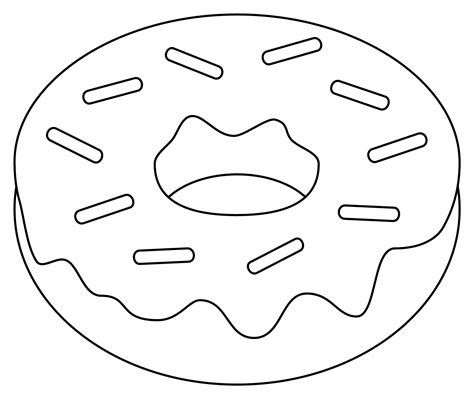 Cartoon Doughnut Coloring Pages Outline Sketch Drawin